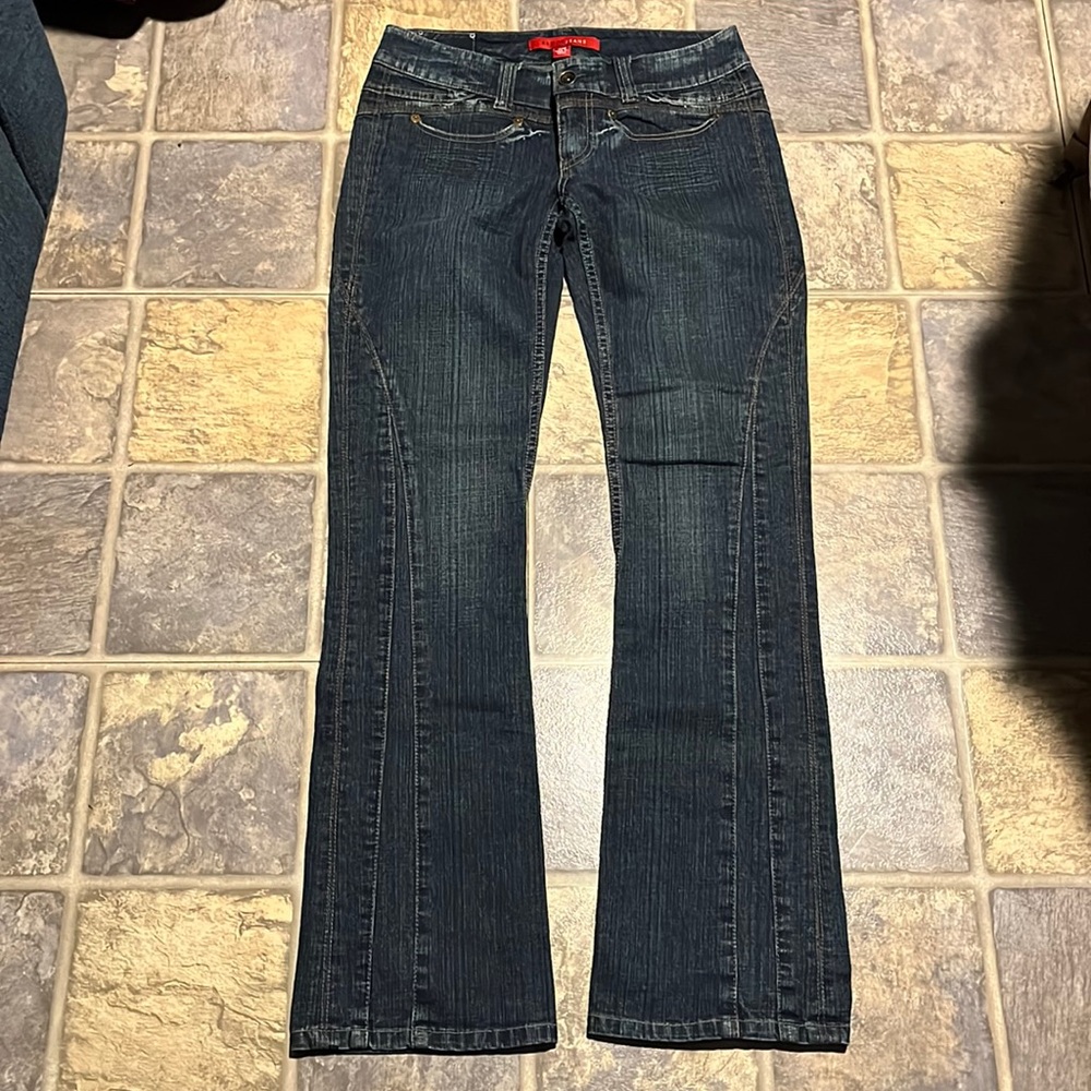 Women’s Armor Jeans, Size 7/8, Slight Flare to Legs, Long-35” Inseam